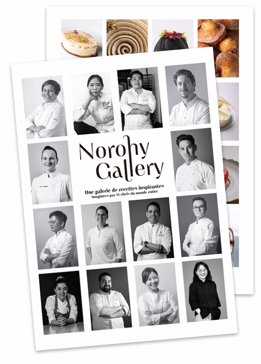Livret Norohy Gallery de 14 recettes audacieuses en pâtissier et chocolaterie